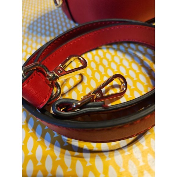 BNWOT Topshop Red Drawstring Bucket Bag, w.Handle + Strap, Immaculate Condition - Picture 3 of 16